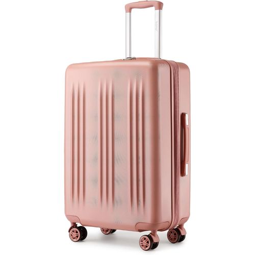 GOTHICANA BY EMPValise Extensible Rigide En Abs Et Pc 65 Cm Valise Moyenne Soute Avec Roues Silencieuses Et Serrure Tsa (63L,Rose Nude)