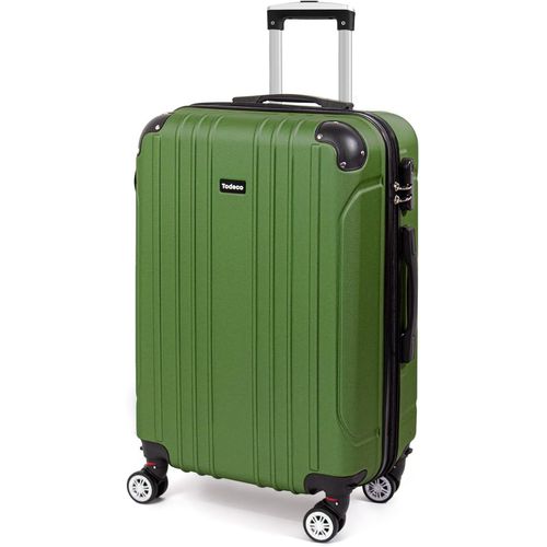 GOTHICANA BY EMPValise Moyenne Taille 68Cm, Valise De Voyage, Rigide E Légère Abs Valise De Voyage À Roulettes Valises, 4 Doubles Roues, 68X45X26Cm, Vert Olive
