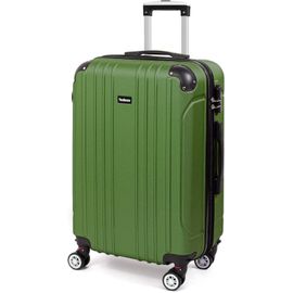 GOTHICANA BY EMPValise Moyenne Taille 68Cm, Valise De Voyage, Rigide E Légère Abs Valise De Voyage À Roulettes Valises, 4 Doubles Roues, 68X45X26Cm, Vert Olive