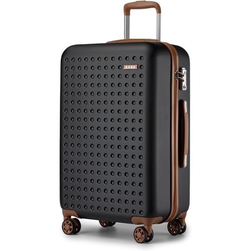 GOTHICANA BY EMPValise Moyenne 65Cm, Valise Soute En Abs Valise Rigide 4 Roulettes Valise De Voyage Avec Serrure Tsa, Noir