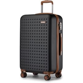 GOTHICANA BY EMPValise Moyenne 65Cm, Valise Soute En Abs Valise Rigide 4 Roulettes Valise De Voyage Avec Serrure Tsa, Noir