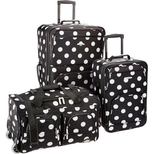 GOTHICANA BY EMPLot De 3 Valises Transparentes, Pois Noirs, Taille Unique, Melbourne Valise Rigide Extensible À Roulettes Pivotantes