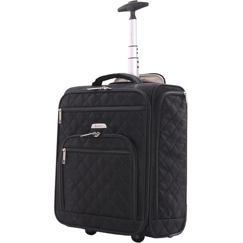 GOTHICANA BY EMP45X36X20Cm Easyjet Maximale Valise Cabine Sous Le Siège Ultra Légère Matelassé Souple Avec 2 Roues, Bagage À Main Bagage Cabine 45X36X20 Easyjet 2 Roulettes, Noir