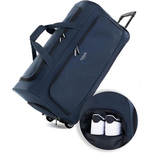 GOTHICANA BY EMPSac De Voyage À Roulettes Paris | Compartiment Séparé Pour Chaussures Bagage Souple Trolley Sac De Voyage 90 Litres, Marine