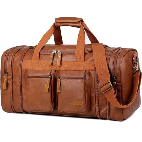GOTHICANA BY EMPSac De Voyage En Cuir Pu Sacs À Main Week - End Pour Hommes Et Femmes Sacs De Voyage Pour La Nuit Sac De Sport Hb-21 (Marron)