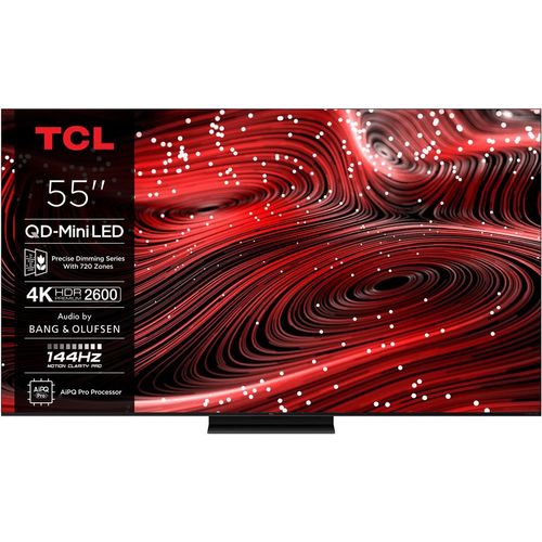 TV QD-Mini LED Tcl 55C89K 138 cm 4K UHD 2025 Aluminium brossé