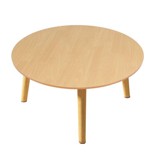 Table Ronde Minimaliste - 4 Pieds Bois, Surface Lisse Style Nordique Pour Petites Cuisines