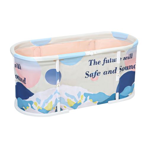 Baignoire pliable de 45 », baignoire pliable extra-large avec cadre en plastique, baignoire pliable autoportante, baignoire SPA familiale pour les enfants et les adultes