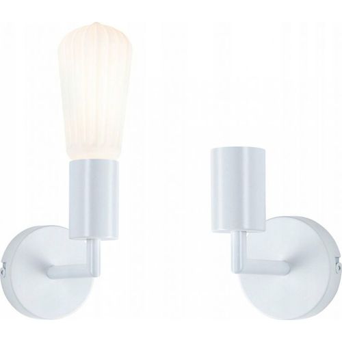 Sdb Applique Ravi E27 Max60w D80x125mm Métal Blanc Ip44 230v Sans Ampoule