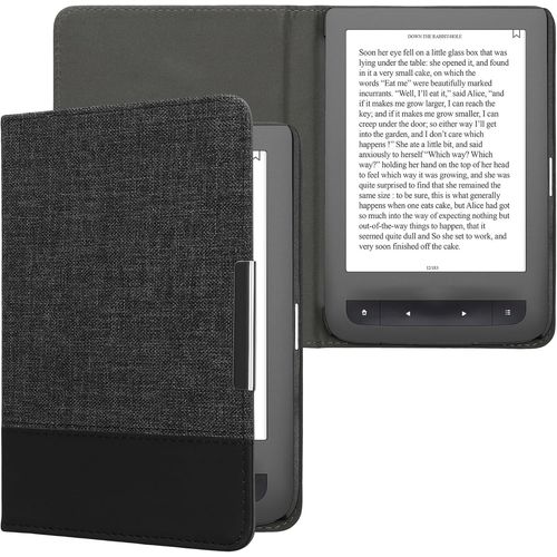 Étui Liseuse Compatible Avec Pocketbook Touch Lux 3/Basic Lux/Basic Touch 2 - Housse Avec Rabat Magnétique En Tissu Canevas Pour Liseuse[Book4280326]