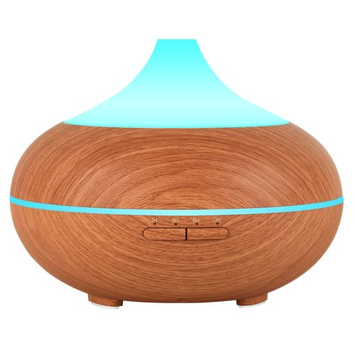 Humidificateur ultrasonique avec lampe aromatique 500 ml brun clair