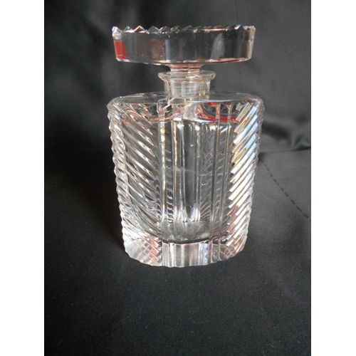Ancien Grand Flacon Vide En Cristal