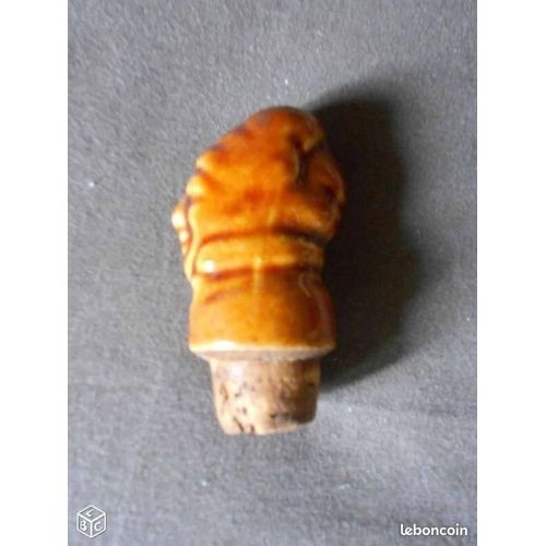 Ancien Bouchon Céramique Forme De Tête