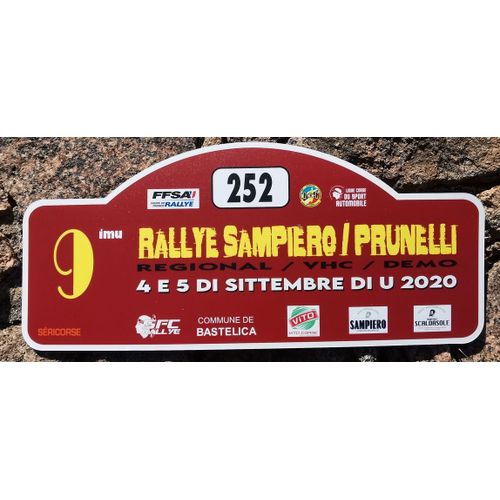 Plaque De Rallye 2029 Rallye Sampiero Prunelli 9e