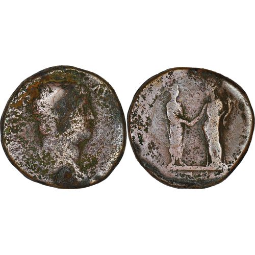 Rome - Sesterce - Hadrien - 134 Ad - Hadrien Serrant La Main À Felicitas - Ric .754 - 24.14 G. - Tres Rare