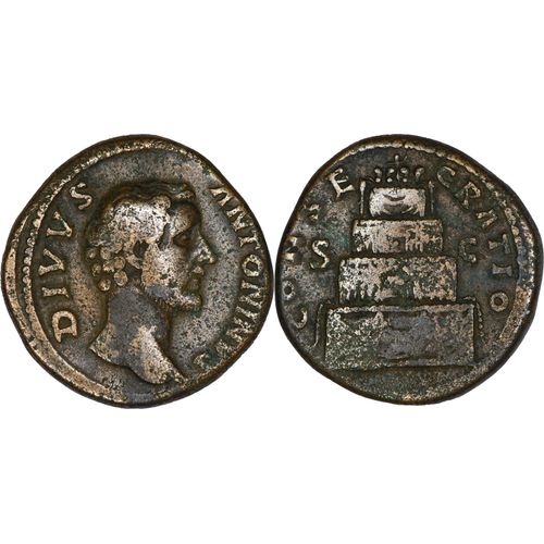 Rome - Sesterce - Antonin Le Pieux - 180 Ad - Bucher Funéraire - 24.29 G. - Ric.1266 - 25-199