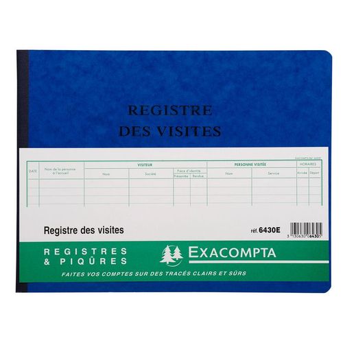 Exacompta Registre Des Visites 25x32cm 80 Pages