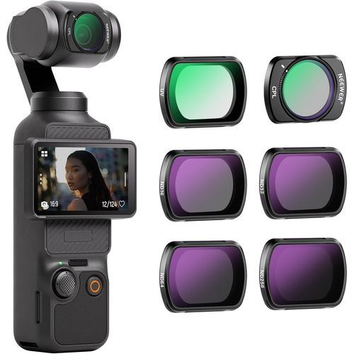 Neewer Lot De 6 Filtres Magnétiques Nd Cpl Uv Compatibles Avec Dji Osmo Pocket 3 Creator Combo Accessoires, Caméra D'Action Uv Nd16 Nd32 Nd64 Nd256 Densité Neutre Et Polarisant Et Filtres De-Neewer
