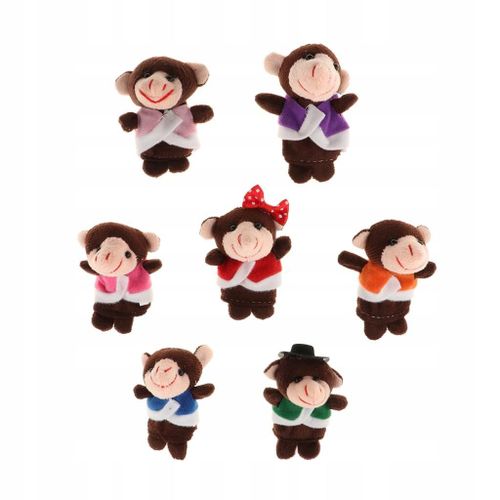 Ensemble de 7 marionnettes à doigts en peluche en forme de singe pour enfants, cadeaux pour enfants