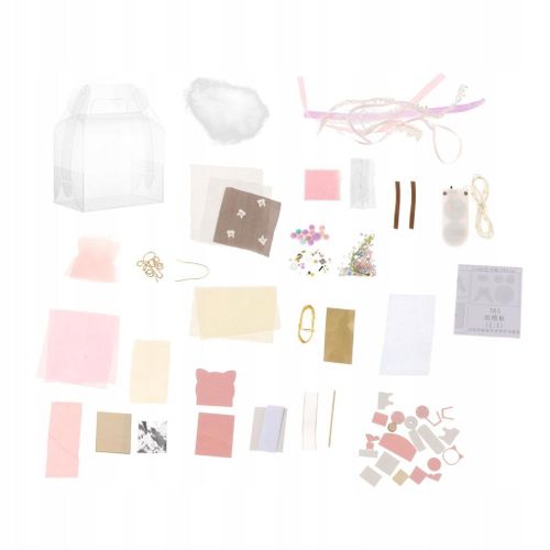 Kit de maison de poupée moderne Darling Baby à monter soi-même avec chaise, maquillage, piano, jupe de lit
