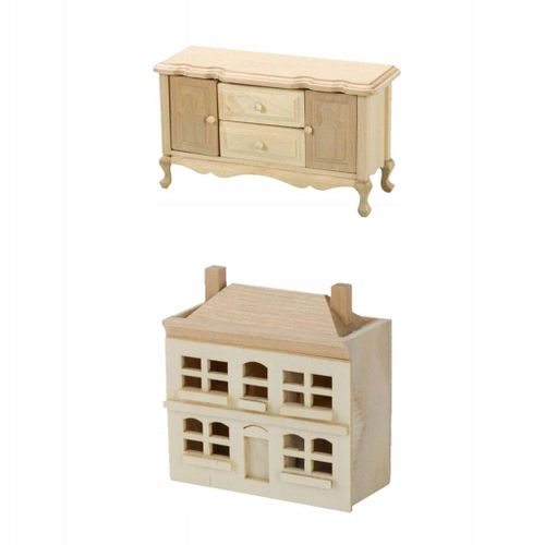 Maison De Poupée En Bois 1/12 Villa Avec Armoire Pour Enfants Filles