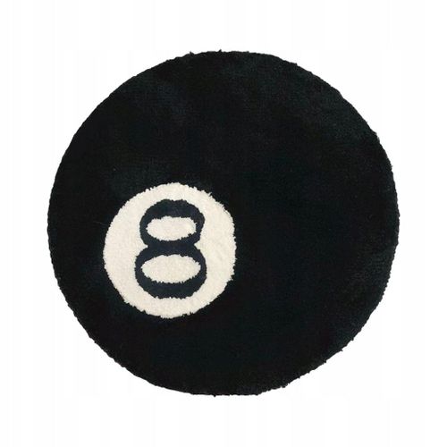 Paillasson Rond En Peluche Avec 8 Boules De Billard, Diamètre De La Surface : 100 Cm