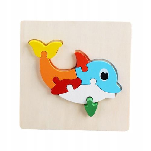 Puzzle animaux en bois Montessori Blocs de puzzle en forme de dauphin
