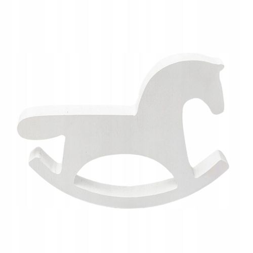 Statue de cheval à bascule en bois, jouet de bureau, blanc