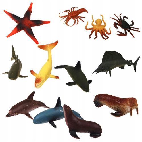 Lot de 12 figurines d'animaux marins en PVC, décoration d'aquarium, jouet pour enfants