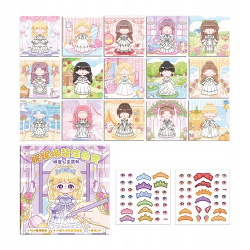Lot de 12 autocollants pour poupée princesse, style livre G