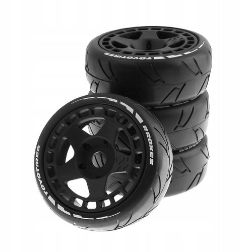 4x Jantes Et Pneus 1:8 1:7 En Caoutchouc Noir