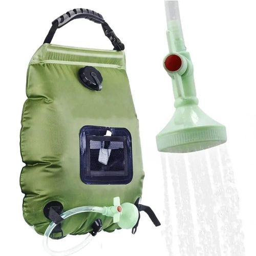Douche solaire d'extérieur 20 L, chauffage solaire, douche de camping, eau chaude à 45 °C, avec pommeau de douche amovible