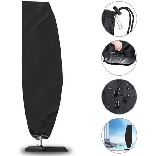Housse De Protection Pour Parasol Déporté, Imperméable, Oxford 205d, Noir