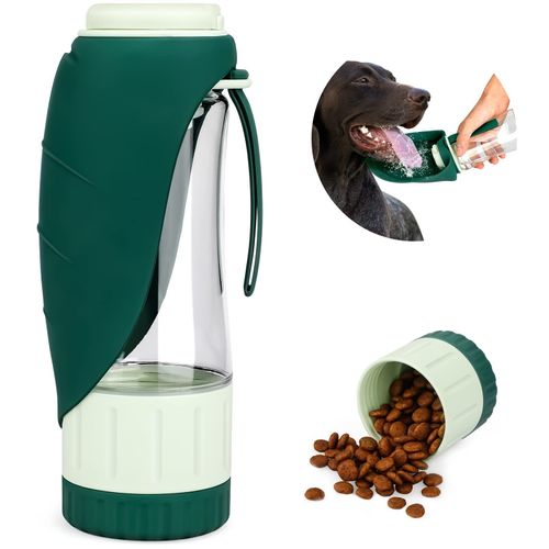 Bouteille D'eau Portable 2 En 1 Pour Chien, Distributeur De Nourriture Et D'eau Étanche Pour Animaux De Compagnie, Tasse D'alimentation Pour La Marche En Plein Air Et La Randonnée