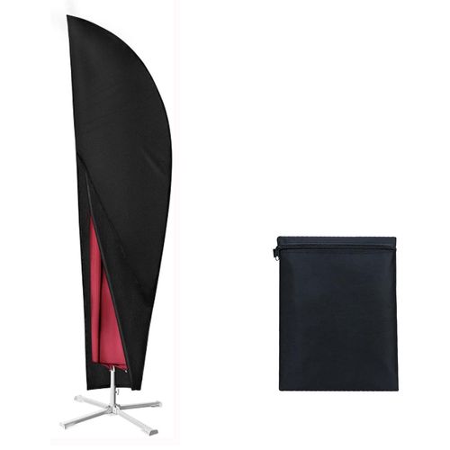 Housse De Protection Pour Parasol Déporté En Tissu Oxford 420d Imperméable Avec Fermeture Éclair, Perche Télescopique (265 X 40/70/50 Cm¿