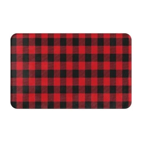 Tapis D'entrée, Paillasson,Buffalo Plaid Moose Imprimé Bûcheron, Cuisine, Chambre, Salle De Bain, Antidérapant, 80x50cm