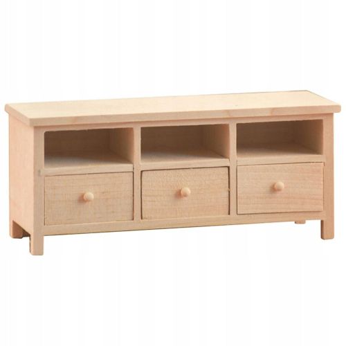 Armoire En Bois De Bouleau, Armoire De Rangement Pour Maison De Poupée Avec 3 Tiroirs / 12 Maisons De Poupées