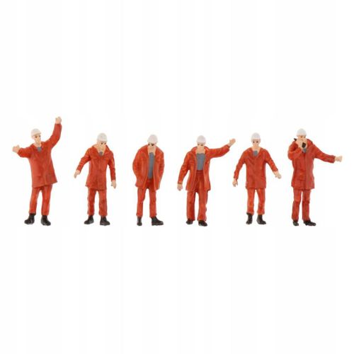 Lot De 6 Figurines Miniatures Peintes À La Main À L'échelle 1:50, Chemin De Fer Rouge