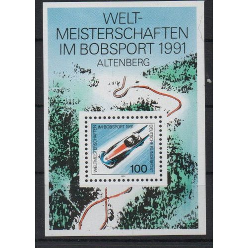 Allemagne Timbre Sport : Le Bobsleigh 1991