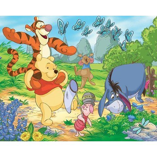 Puzzle 120 Pièces Effet 3d : Winnie L'ourson À La Chasse Aux Papillons