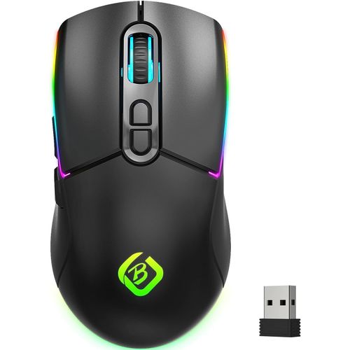 Souris De Jeu Sans Fil, Bi-Mode 2.4Ghz/Bluetooth 5.1, Rétro-Éclairée Par Led Rgb, Souris Ergonomique À 6 Boutons, Souris Informatique Rechargeable Pour Pc, Mac, Ordinateur Portable[PCOM4283625]