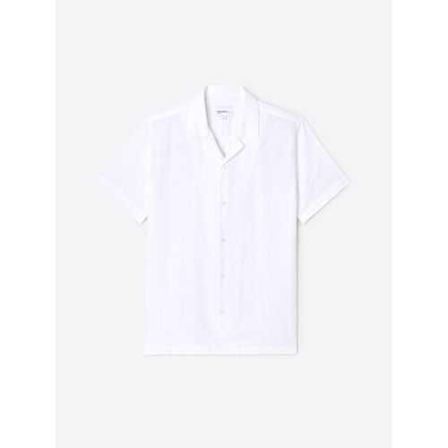 Chemise Manches Courtes Regular En Coton - Blanc Casse - S