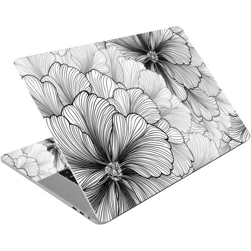 Autocollant En Vinyle Réutilisable Pour Ordinateurs Portables 12,1-15,6"",Décoratif,Résistant À L'Eau Et Aux Rayures,Pour 13,3"" 14"" 15"" Pc Portable Et Netbook (035 Fleur De Croquis)[PCOM4284598]