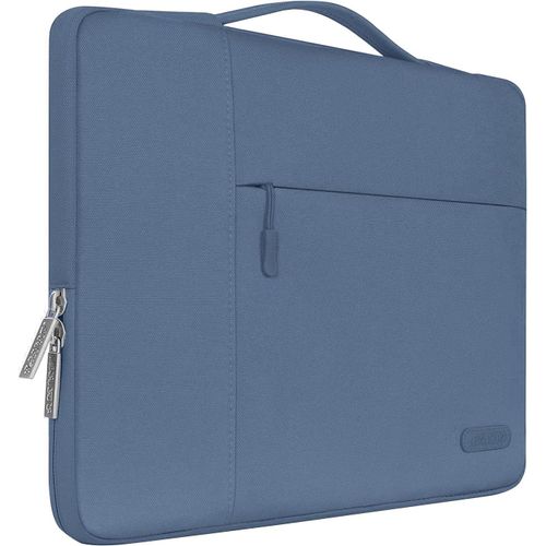 13-14 Pouces Housse Pour Ordinateur Portable,13,3 Pouces Avec Poignée,Compatible Avec Macbook Air/Pro 13/Pro14,Hp,Dell,Asus,Lenovo,Sacoche Multifonction En Polyester,Bleu Acier[PCOM4285266]