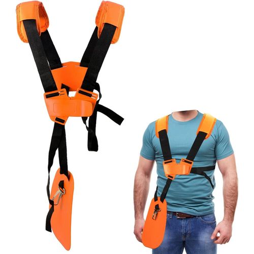 2 pcs Tondeuse à Harnais Double épaule avec Ceinture de Nylon Durable Adjuestable pour Débroussailleuse ou Gardenning (pour STIHL FS,Taille-Bordures série km) Orange