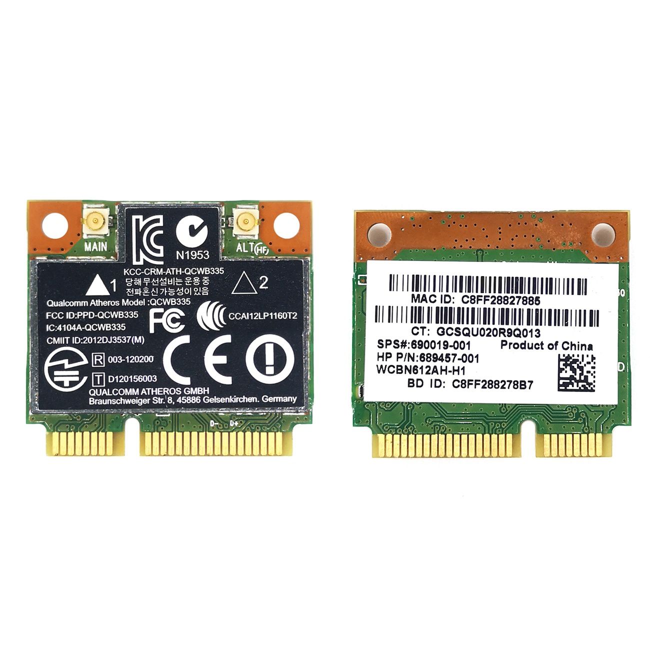 Carte WiFi AR9565 QCWB335 Mini PCIE Bluetooth 4.0 150 Mbps 2... - 6