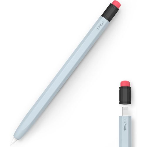 Shiba-Ahastyle Étui Classique En Silicone Pour Apple Pencil 1ère Génération - Compatible Avec Le Chargement (Bleu Clair)[1005]