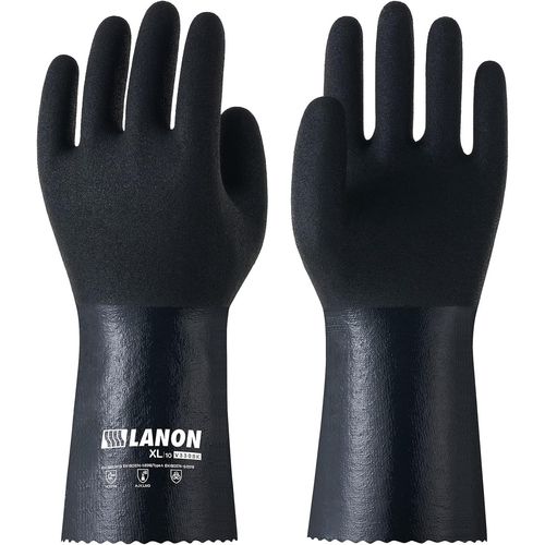 SHIBA-LANON Gants Résistants aux Produits Chimiques, Gants de Travail en Nitrile avec Paume Texturée en MicroFoam, Résistants les [8