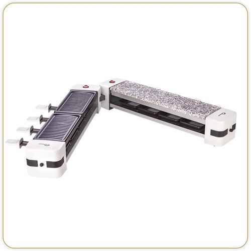 GOTHICANA BY EMP8502 Wing & Cheese Duo 1200, Raclette Pierre À Cuire Modulable Rotatif 360°, 8 Personnes, 1200 W, Blanc