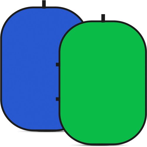 NEEWER Toiles de Fond Chromakey, Écran Vert et Écran Bleu Double Face, Fond Pliable et Réversible 2 en 1 pour Photographie, Jeux et Streaming en Direct, 5'×6.6'/1.5m×2m (Vert/Bleu)